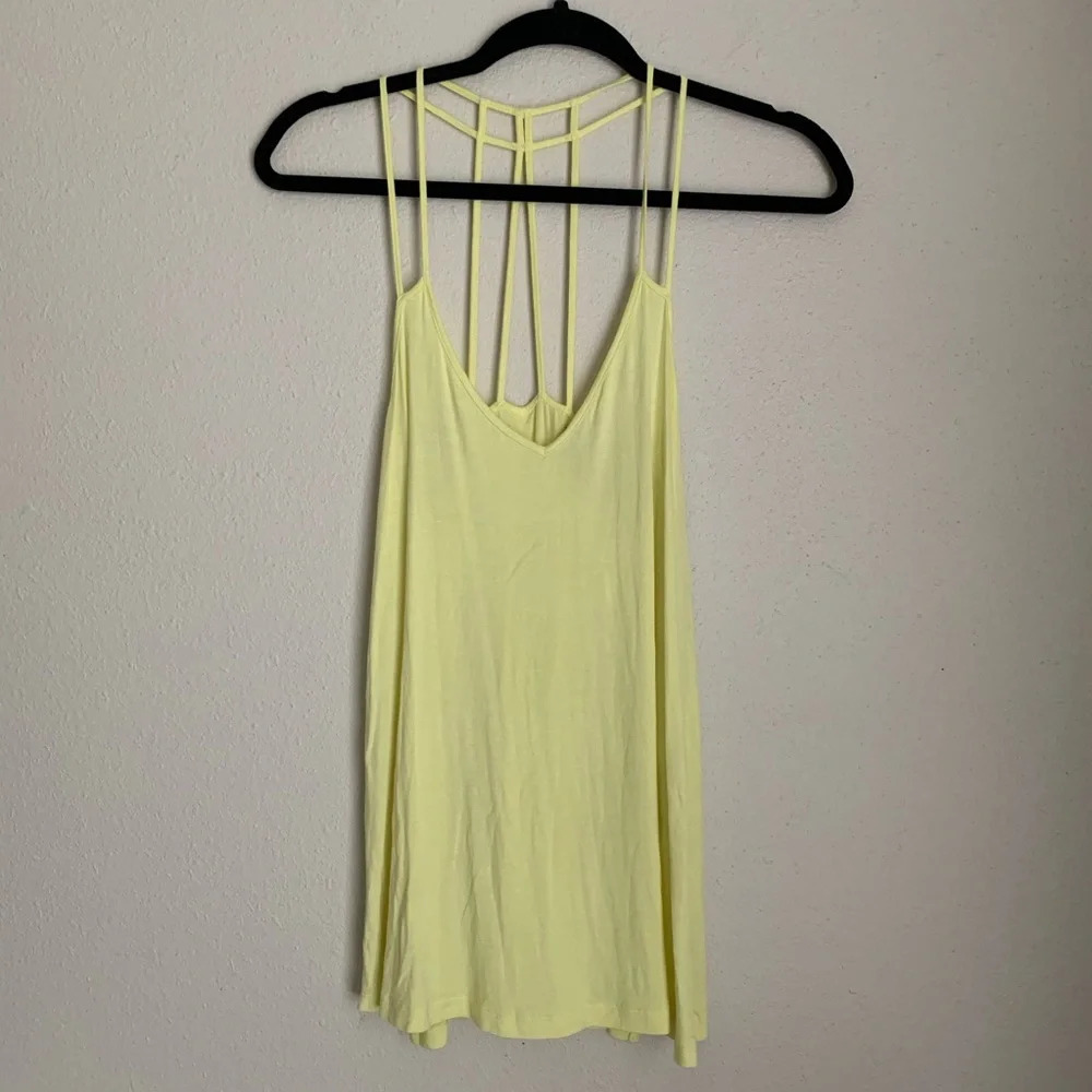 Dex yellow strappy back tank top M